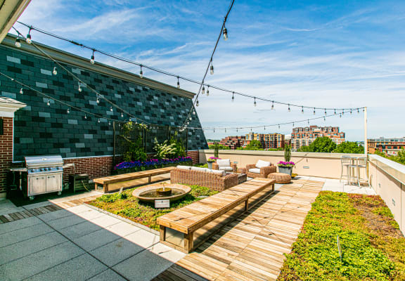 Outdoor rooftop terrace with dramatic views